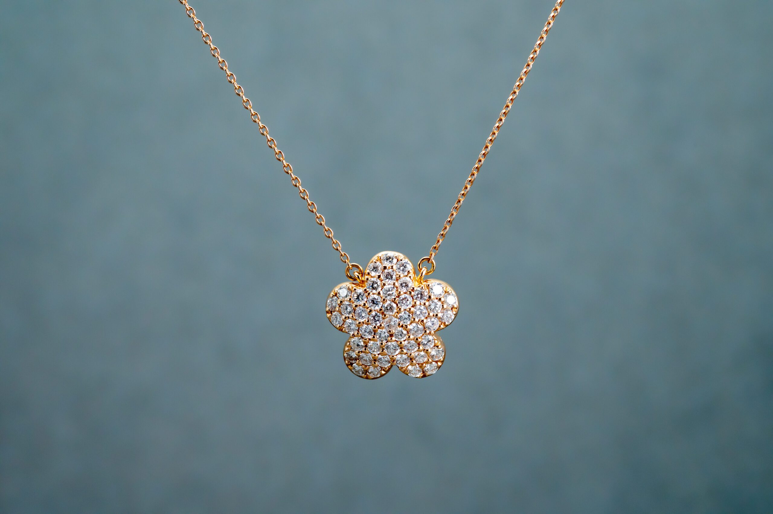 14k Rose Gold Diamond Pendant