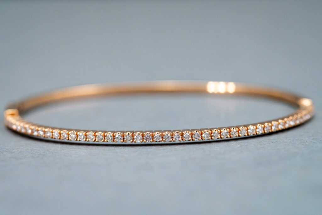 18k Rose Gold Diamond bangle bracelet 