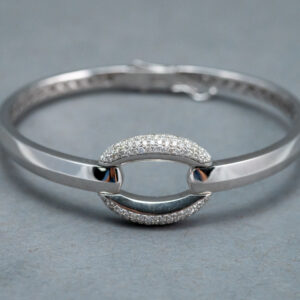 14k White Gold Diamond bangle bracelet  