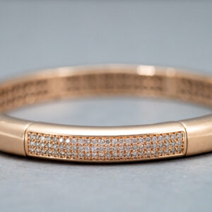 14k Rose Gold Diamond stretchable bangle bracelet 