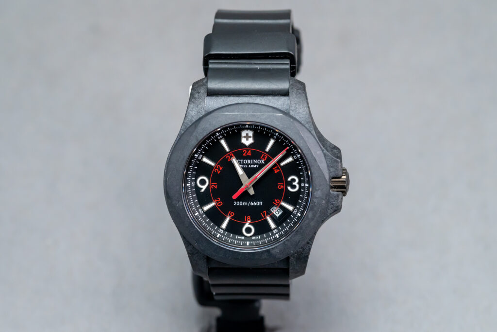 Carbon and Rubber Victorinox Swiss Army Inox watch 