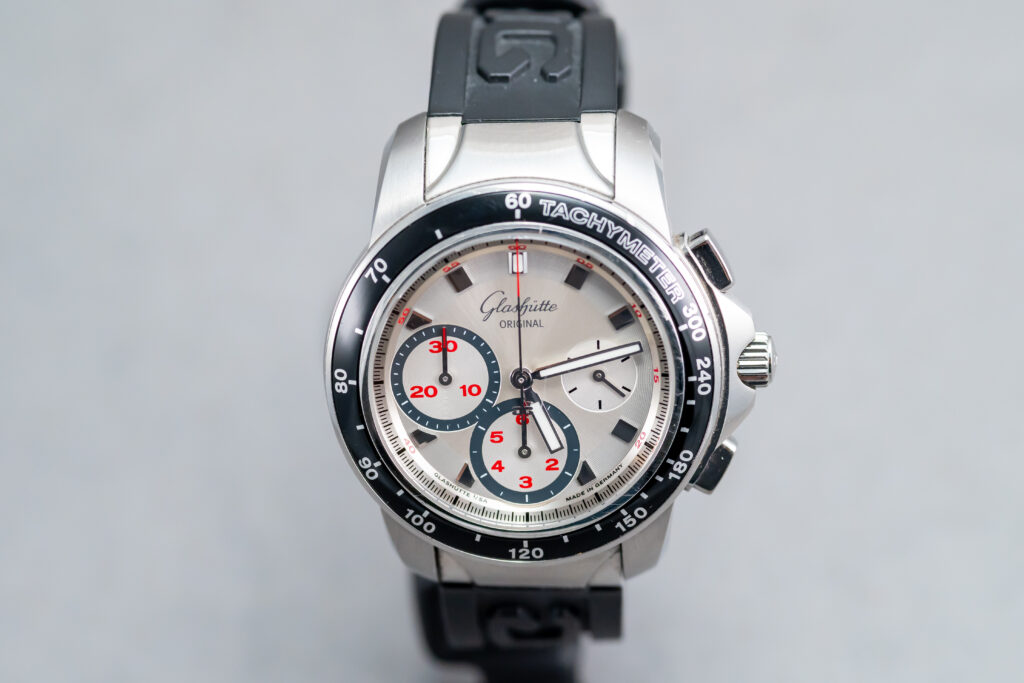 Stainless steel Glashutte Sport Evolution watch 