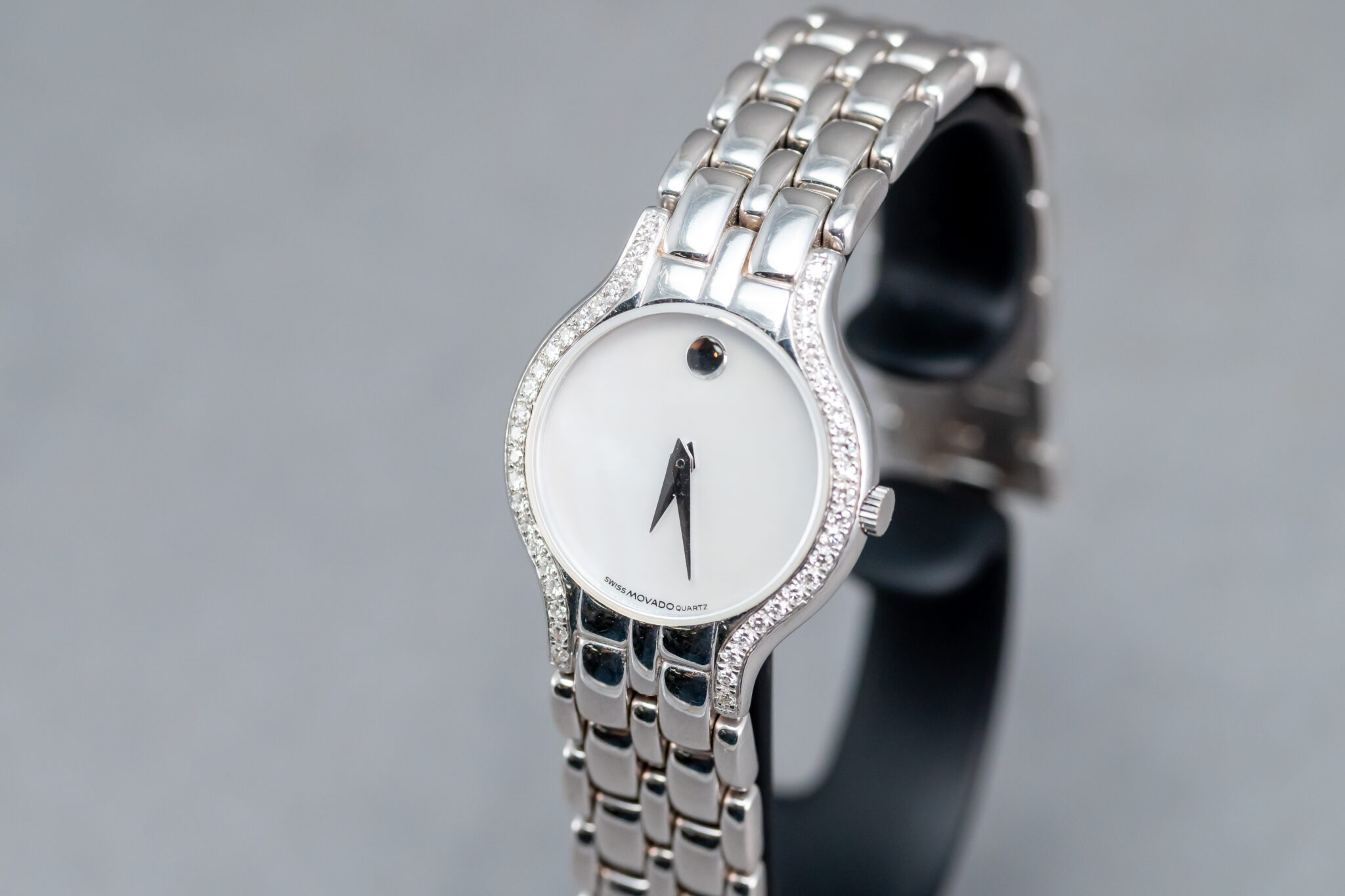 14k White Gold Diamond Movado Watch - Fuenfer Jewelers