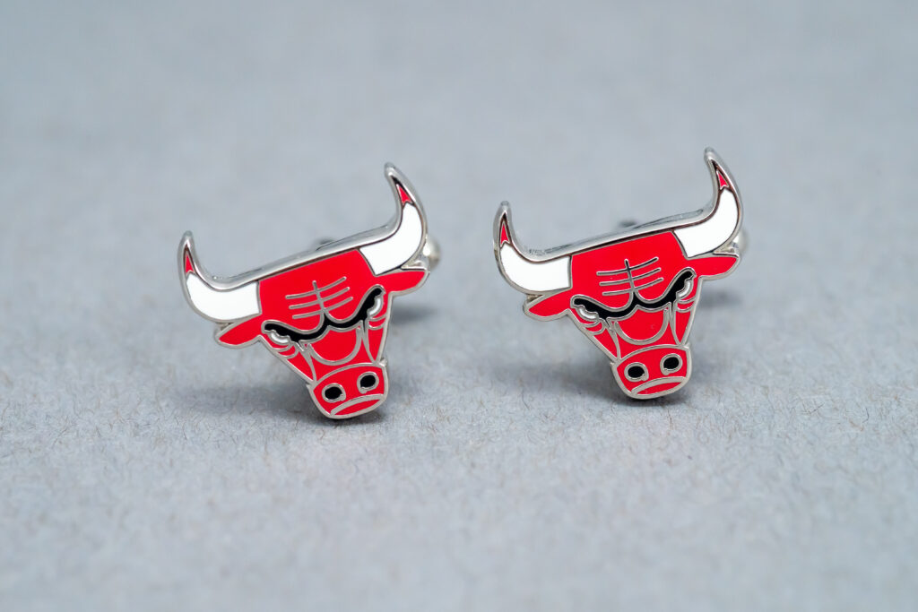 Stainless steel Chicago Bulls cufflinks