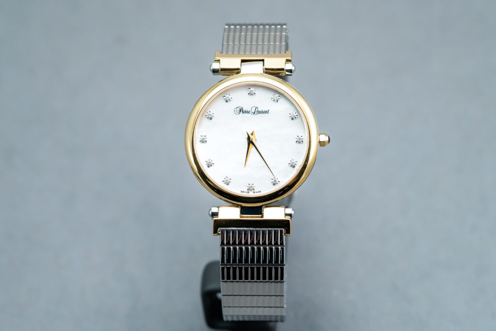 Two tone mid-size Pierre Laurant Diamond watch