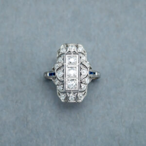 Platinum Diamond and Sapphire ring
