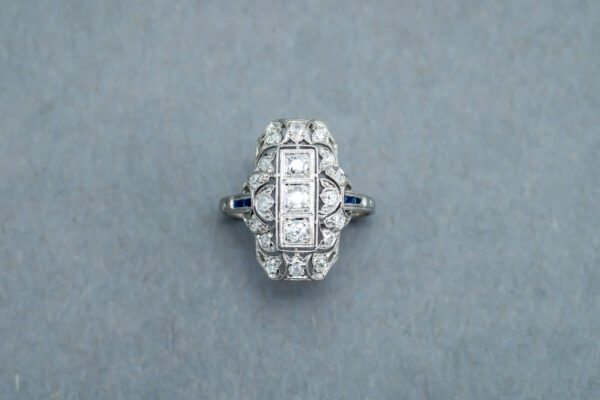 Platinum Diamond and Sapphire ring