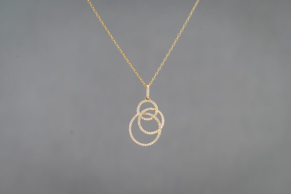 18K Yellow Gold Diamond Multi Circle Pendant