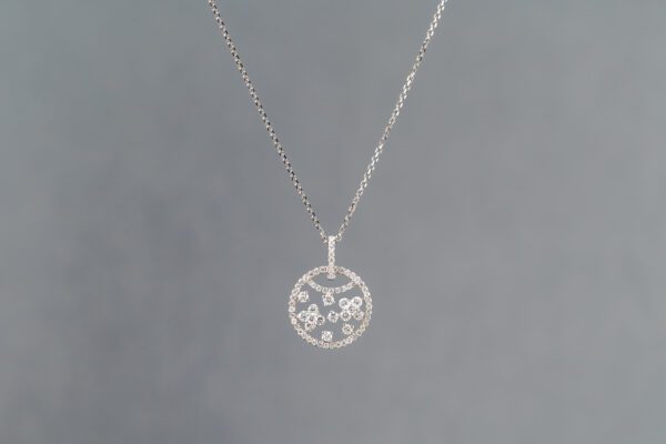 14K White Gold Diamond Pendant