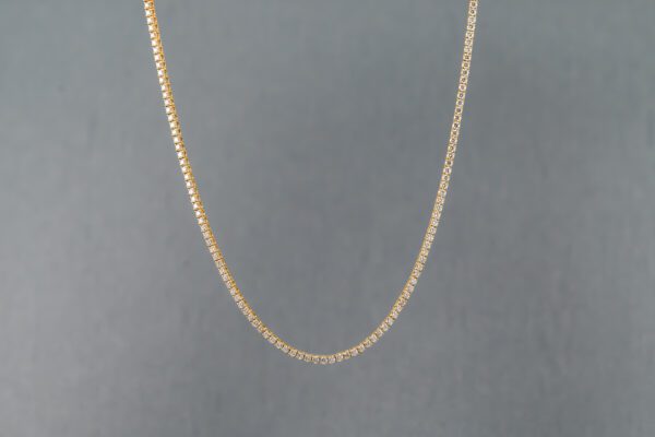 14k Yellow Gold Diamond Eternity Necklace