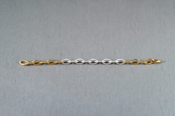 18K White and Yellow Gold Diamond Link Bracelet