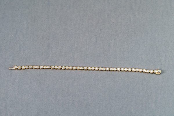 14k Yellow Gold Diamond Bezel Tennis Bracelet