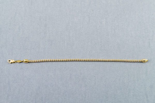 14k Yellow and White Gold Ice Chain Bracelet