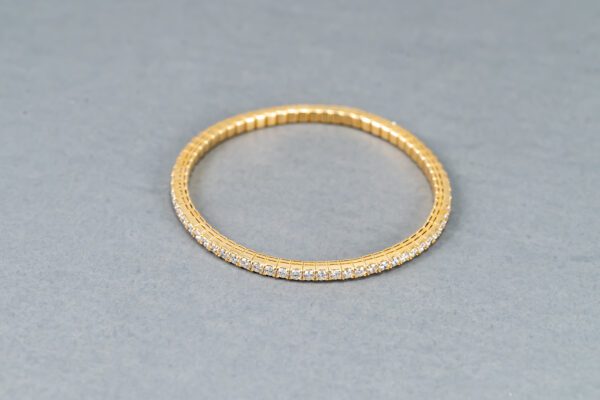 14k Yellow Gold Diamond Stretchable Bracelet - Image 2