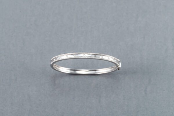 14k White Gold Diamond Bangle Bracelet