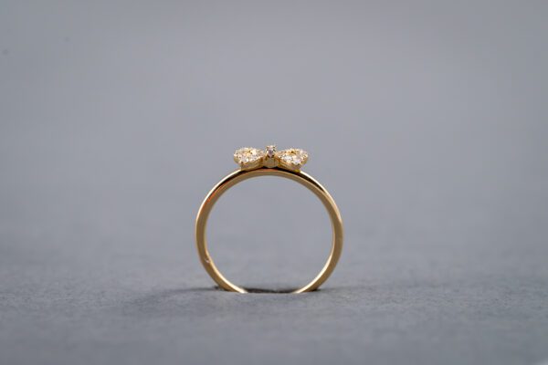 14k Yellow Gold Diamond Bow Ring - Image 2