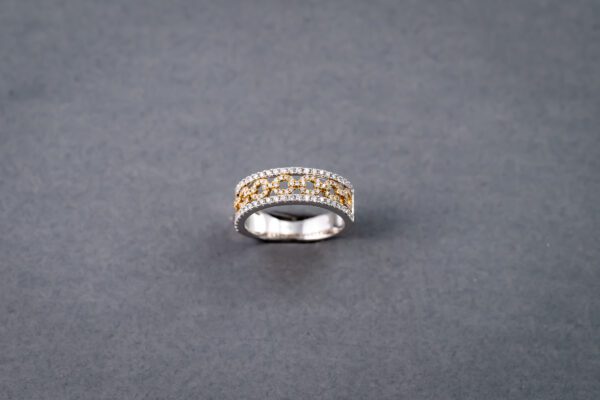 14k White and Yellow Gold Diamond Band