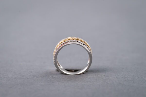 14k White and Yellow Gold Diamond Band - Image 2