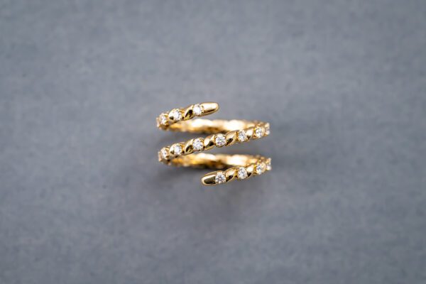 14k Yellow Gold Diamond Flexible Ring