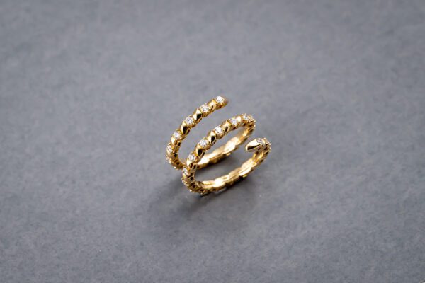 14k Yellow Gold Diamond Flexible Ring - Image 2