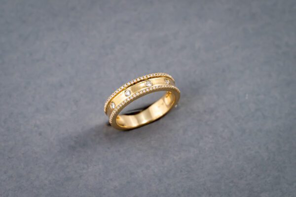 14k Yellow Gold Diamond Band - Image 2