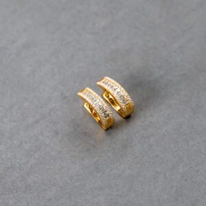 18k Yellow Gold Diamond Hoop Earrings