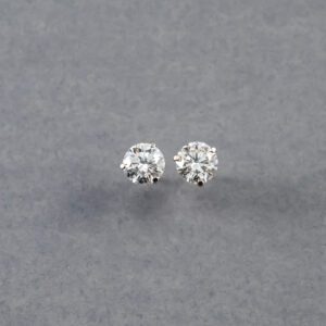 14k White Gold Diamond Stud Earrings