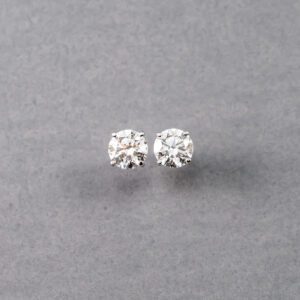 14k White Gold Diamond Stud Lab Grown Earrings