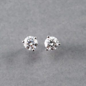 14k White Gold Diamond Lab Grown Stud Earrings