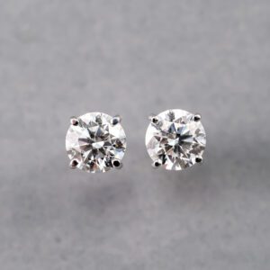 14K White Gold Diamond Stud Lab Grown Earrings