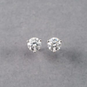 14k White Gold Diamond Stud Earrings