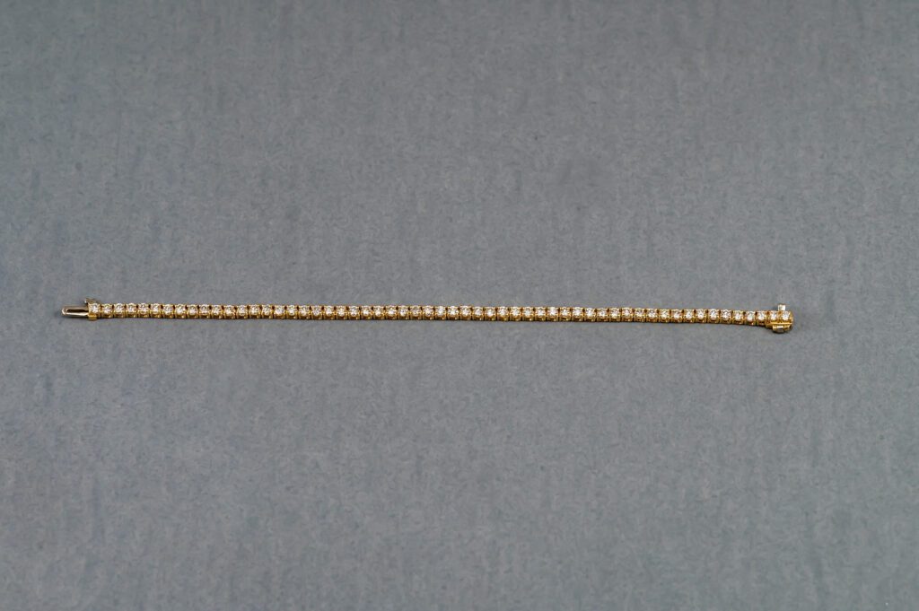 14k Yellow Gold Diamond Tennis Bracelet