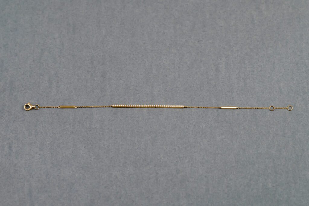 14k Yellow Gold Diamond Bar Bracelet