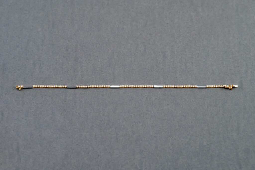 14k White and Yellow Gold Diamond Bracelet