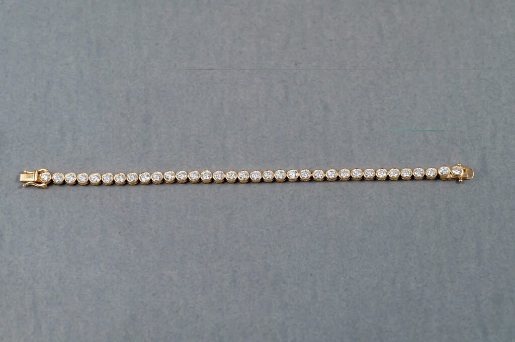 14k Yellow Gold Lab Grown Diamond Bezel Set Bracelet