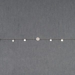 14k  White Gold Diamond Disc Bracelet