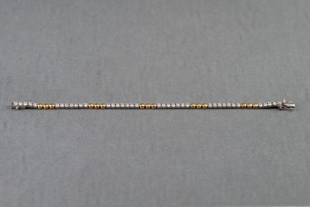 14k White and Yellow Gold Diamond Bracelet