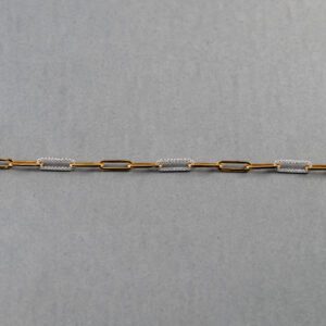 14k Yellow Gold Diamond Paperclip Bracelet