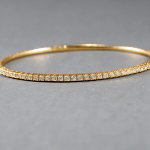 14k Yellow Gold Diamond Flexible Bangle Bracelet