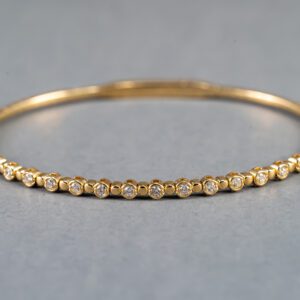14k Yellow Gold Diamond Flexible Bangle Bracelet