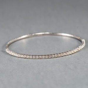 14k White Gold Flexible Bangle Bracelet