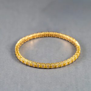 18k Yellow and White Gold Zydo Stretchable Yellow Sapphire and Diamond Bracelet