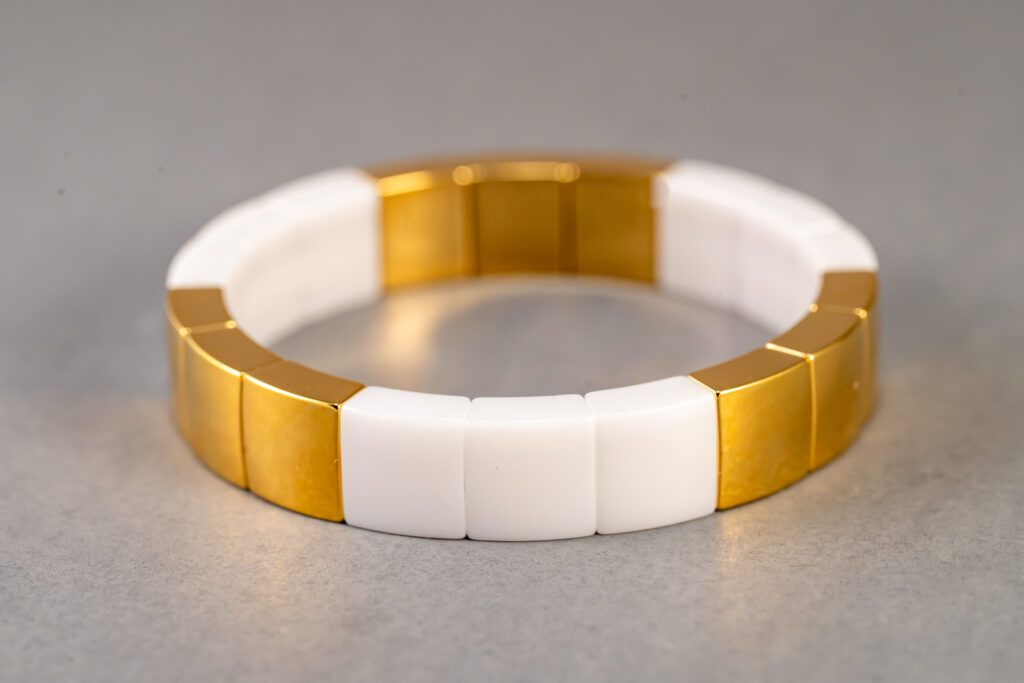 18k Yellow Gold Overlay and Ceramic Bracelet
