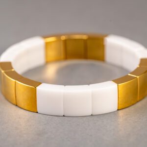 18k Yellow Gold Overlay and Ceramic Bracelet